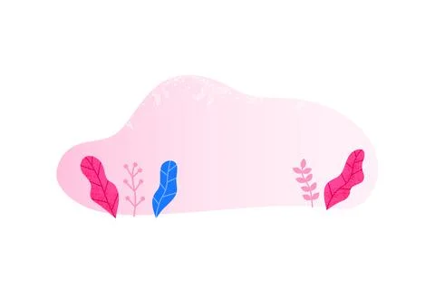 Fluid shape and flat colorful leaves. Stock Illustration