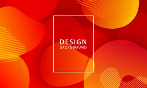 Fluid shape banner design background. Liquid geometric red and orange gradien Stock Illustration
