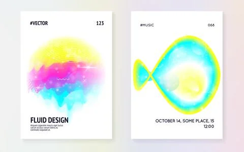 Fluid shape with dynamic elements. Illustrazione stock