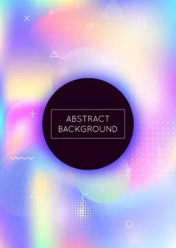 Fluid shapes background with liquid dynamic elements. Holographi Stock Illustration