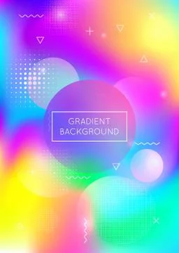 Fluid shapes background with liquid dynamic elements. Holographi Stockillustratie