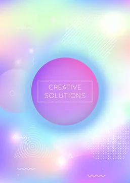 Fluid shapes background with liquid dynamic elements. Holographi Stock Illustration