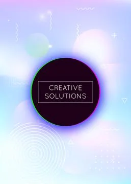 Fluid shapes background with liquid dynamic elements. Holographi Stock Illustration