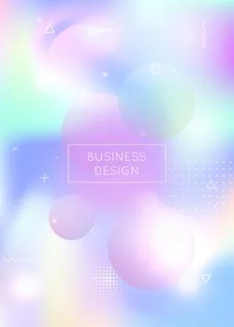 Fluid shapes background with liquid dynamic elements. Holographi Stock Illustration
