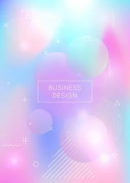 Fluid shapes background with liquid dynamic elements. Holographi Stock Illustration