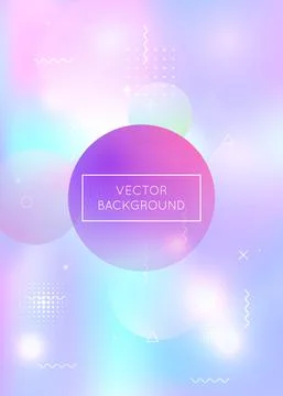 Fluid shapes background with liquid dynamic elements. Holographi Stock Illustration