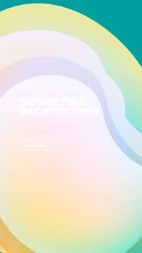 Fluid shapes blend, creating vibrant gradient background. Text overlay promotes Stock Illustration