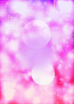Fluid shapes cover with liquid dynamic background. Neon bauhaus Stock Illustration