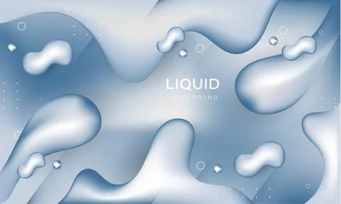 Fluid shapes silver gradient background Stock Illustration