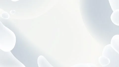 Fluid shapes in soft white and light gray tones, abstract animated background Stock Footage 282776702
