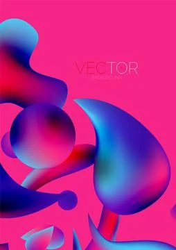 Fluid shapes vertical wallpaper background. Vector illustration for banner Stock Illustration