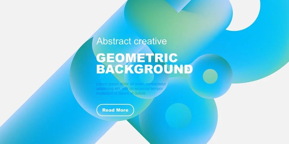 Fluid shapes, vibrant colors create modern geometric background. Text invites Stock Illustration