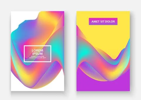 Fluid shapes. Wavy liquid background. Bright abstract backdrop concept. Trend Stock Illustration