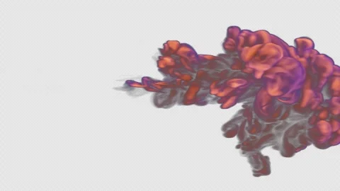Fluid splash burst slow motion. Steam, smoke particles flow. Embedded alpha.. Stock Footage 311285580