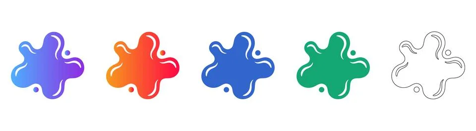Fluid Splash Design Elements Set Stock Illustration