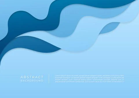 Fluid style background water wave shape overlap design cyan color pastel Stock Illustration