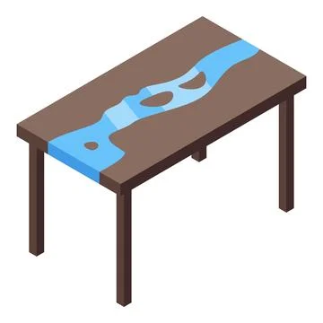 Fluid table icon isometric vector. Wood art Stock Illustration