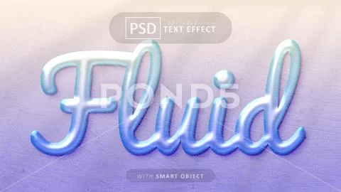Fluid text effect editable PSD Template