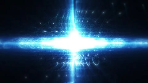 A fluid texture of glowing blue particles forming a dynamic neural network. Stock Footage 320240083