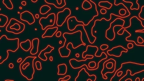 Fluid Topographic Line Animation  Seamless Abstract Loop in Black and Red Vídeo Stock 310252737