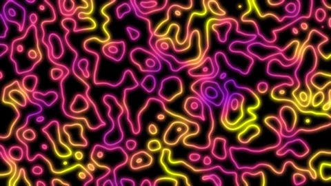Fluid Topographic Line Animation  Seamless Abstract Loop Multicolored Vídeo Stock 310252744