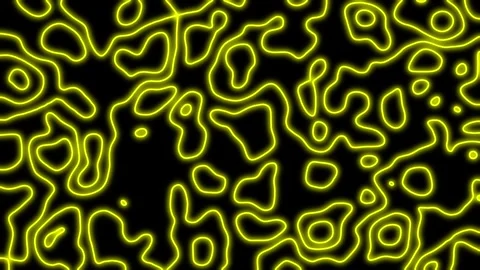 Fluid Topographic Line Animation  Seamless Abstract Loop in Black and Yellow Vídeos de archivo 311117040