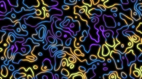 Fluid Topographic Line Animation  Seamless Abstract Loop Multicolored Vídeo Stock 311117119