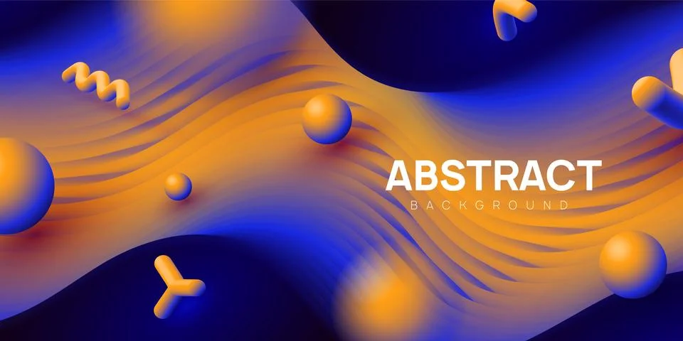 Fluid vector background with elements in motion. Stock Illustration