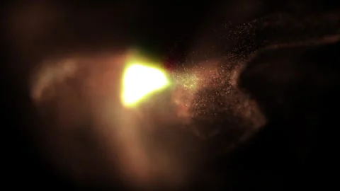 Fluid vortex of bright gold particles transition Stock Footage 323736935