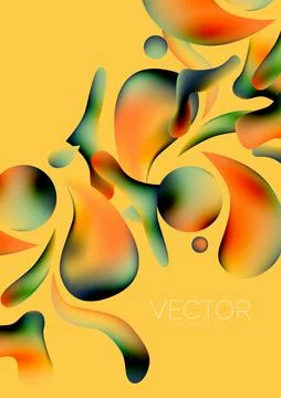 Fluid water drop shape composition abstract background. Vector illustration for イラスト素材