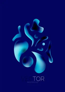 Fluid water drop shape composition abstract background. Vector illustration for 스톡 일러스트