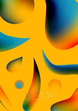 Fluid water drop shape composition abstract background. Vector illustration for Stock Illustration