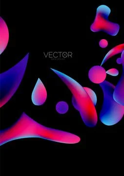 Fluid water drop shape composition abstract background. Vector illustration for Illustrazione stock