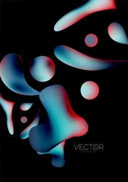 Fluid water drop shape composition abstract background. Vector illustration for Stock Illustration