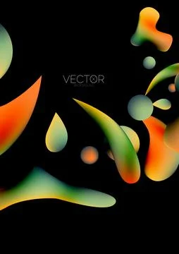 Fluid water drop shape composition abstract background. Vector illustration for Stock Illustration