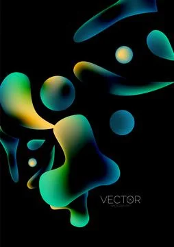 Fluid water drop shape composition abstract background. Vector illustration for Stock Illustration