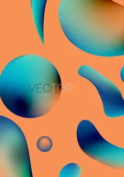 Fluid water drop shape composition abstract background. Vector illustration for Illustrazione stock
