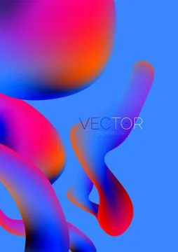 Fluid water drop shape composition abstract background. Vector illustration for Stock Illustration
