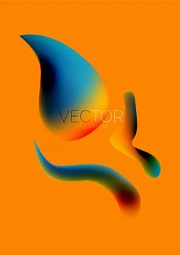Fluid water drop shape composition abstract background. Vector illustration for イラスト素材