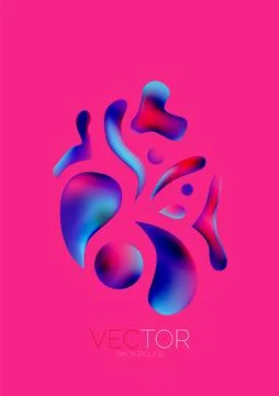 Fluid water drop shape composition abstract background. Vector illustration for Stock Illustration