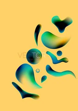 Fluid water drop shape composition abstract background. Vector illustration for イラスト素材