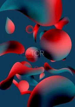 Fluid water drop shape composition abstract background. Vector illustration for Stock Illustration