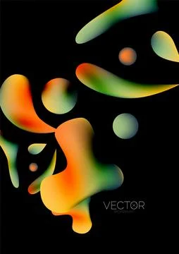 Fluid water drop shape composition abstract background. Vector illustration for Stock Illustration