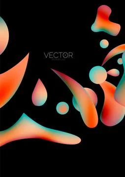 Fluid water drop shape composition abstract background. Vector illustration for Stock Illustration
