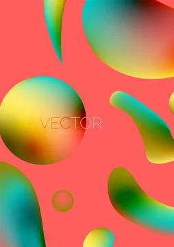 Fluid water drop shape composition abstract background. Vector illustration for Stock Illustration