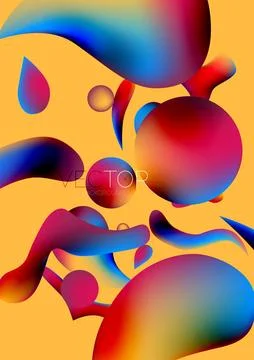 Fluid water drop shape composition abstract background. Vector illustration for Illustrazione stock