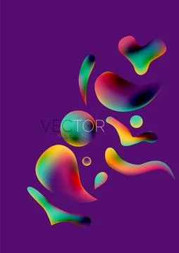 Fluid water drop shape composition abstract background. Vector illustration for Stock Illustration
