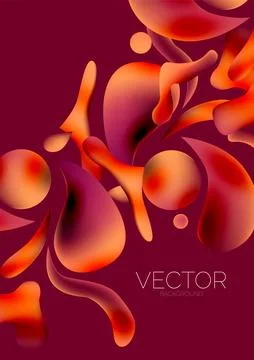 Fluid water drop shape composition abstract background. Vector illustration for Illustrazione stock