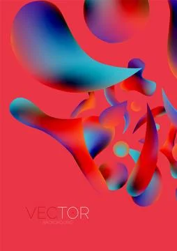 Fluid water drop shape composition abstract background. Vector illustration for Illustrazione stock
