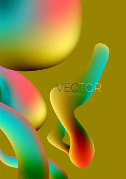 Fluid water drop shape composition abstract background. Vector illustration for Illustrazione stock